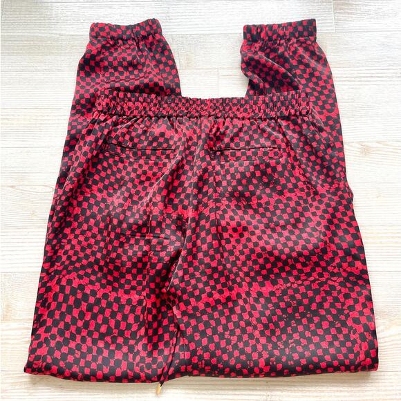 Michael Kors Printed Satin Effect Jogger Pants | Red/Black Size 2 - Picture 5 of 8